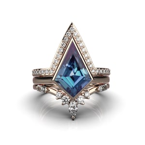 AAA color change alexandrite kite ring engagement ring gift for her  Christmas gift kite ring kite ring for women alexandrite ring