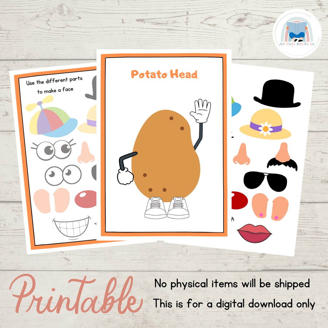 Potato Head Busy Book Pages Instant Download Learning - Etsy