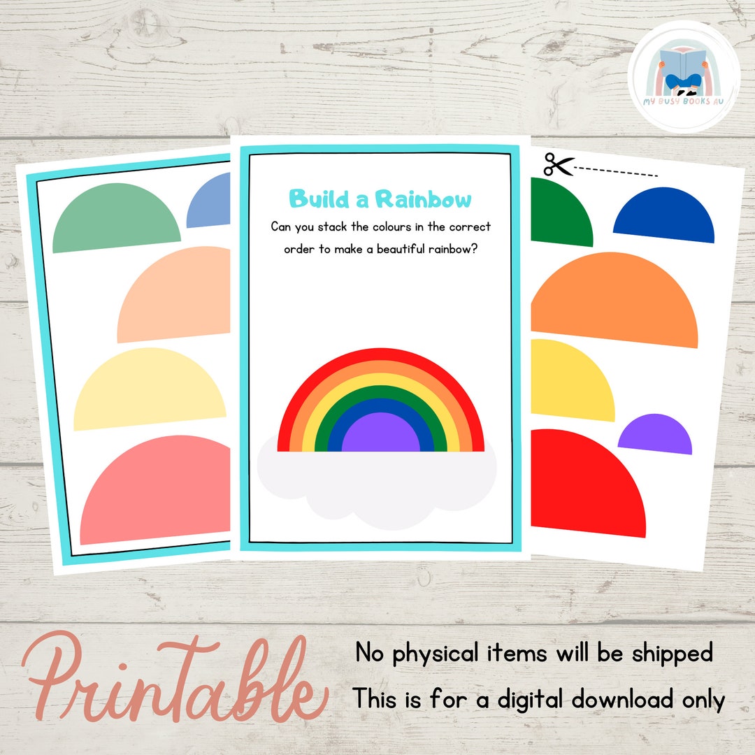 Build a Rainbow  Busy Book Pages  Instant Download
