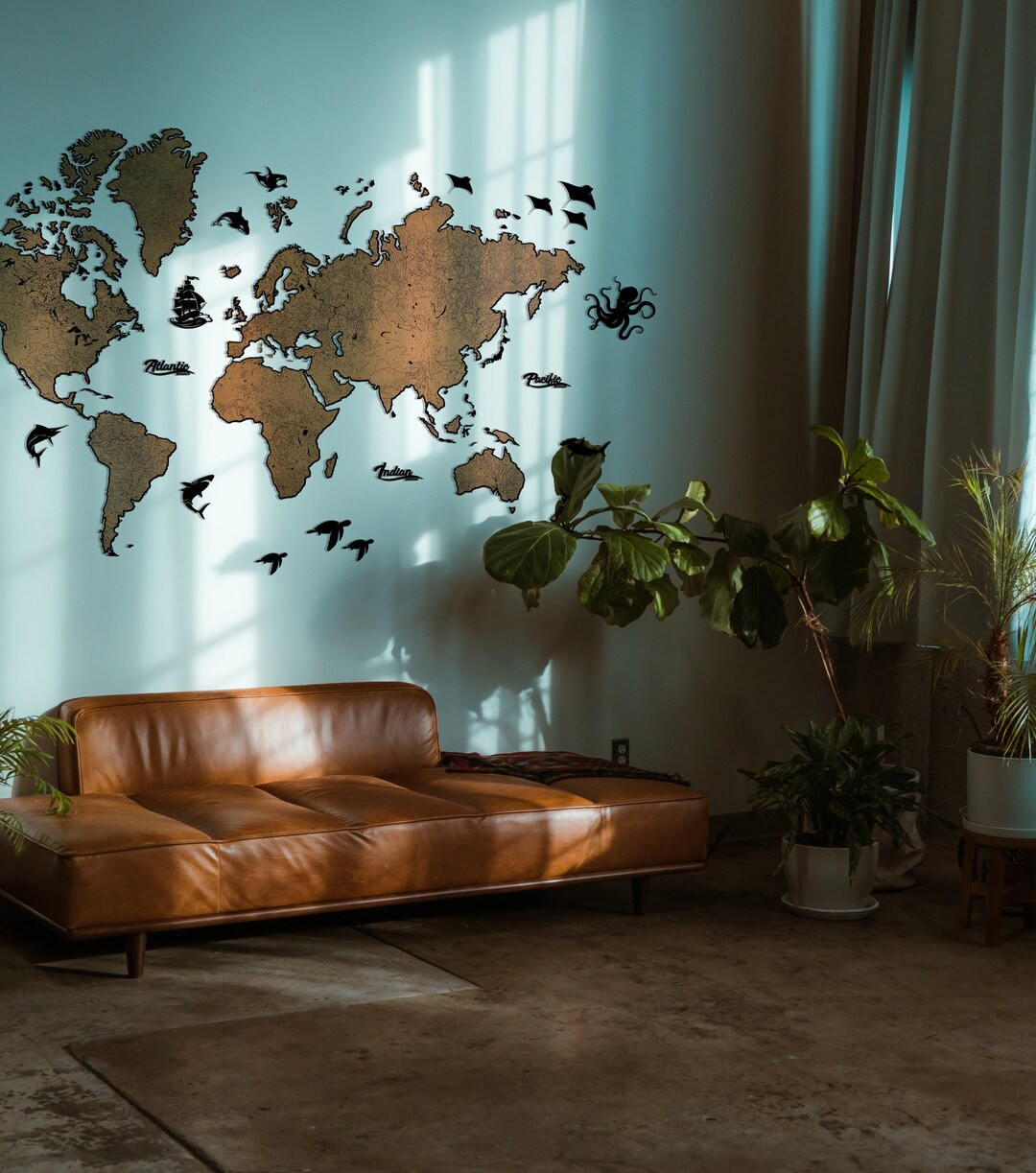 Detailed Map of the World. Wall Decor. Present. Texture of Old - Etsy