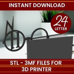 HP Themed Personalized Fancy 24 Letter 3D Bookmark Files STL-3MF for 3d printer