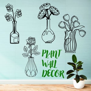 Plant Wall Decor Flower Pot Laser Cut 6 Different Files - Ai-Cdr-Dxf-Eps-Svg-Pdf