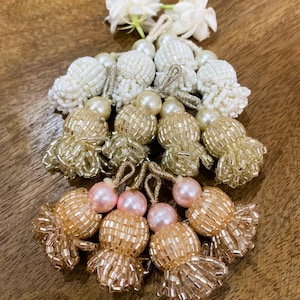 Handmade Saree Tassels: Indian Bridal Latkan with Beads & Mirror Work