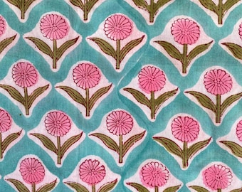 Indian Hand Block Print Cotton ,Fabric by the yard ,Fabric for sewing ,quilting and dressmaking.