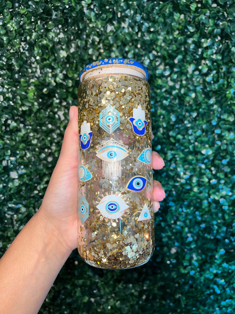 Evil Eye Tumbler, Evil Eye, Snow Globe Tumbler, Gifts for Women