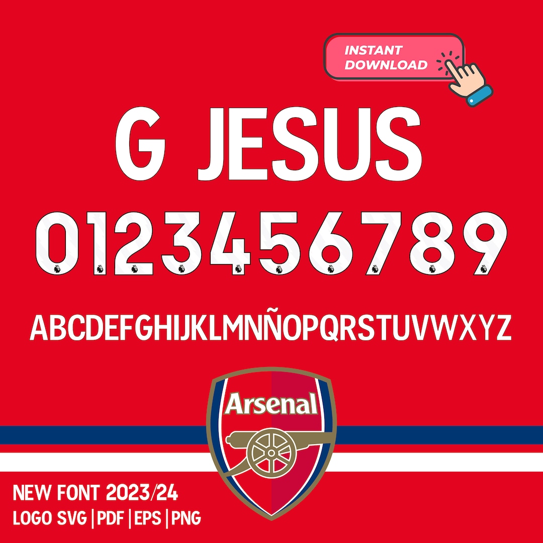 Font Vector Team 2023 2024 Kit Sport Style Font Arsenal Stock Vector by  ©Ozymandias1927 666014352