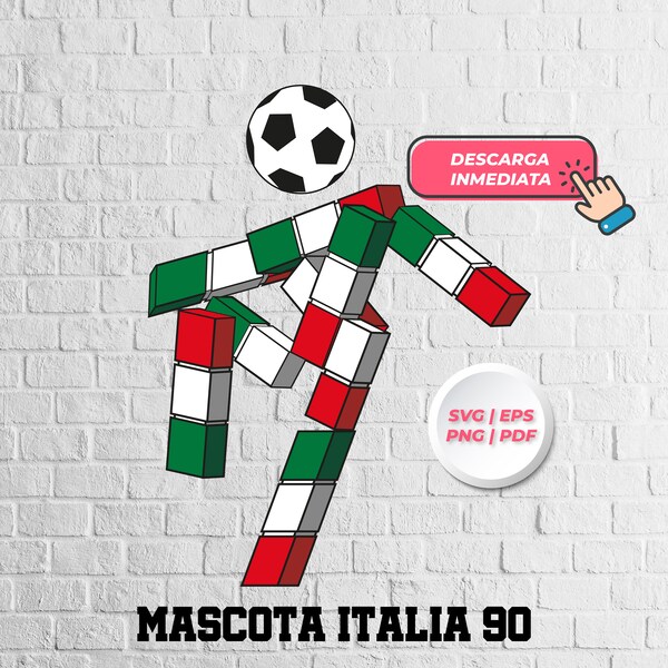 Ciao Mascota del mundial de Italia 90 SVG | EPS | PNG | Pdf, sublimación