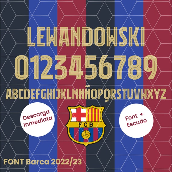 Lettertype Vector Jersey Barcelona 2022 23 voor UCL voetbalshirt