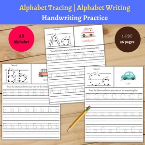 Alphabet A-Z transportation tracing letters worksheet printable pages, Alphabet Tracing, Alphabet writing, Alphabet Phonics, Vehicles