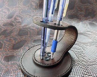 Beautiful Design Genuine Leather Pen Pencil Holder Office Supplies,Desk Organizer, Customize Design,Hand Made Pure Pen Holder,Best Gift