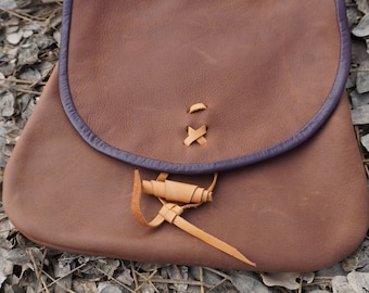 Crossbody Ethnic Bag  Handmade Personalized Genuine leather bag Medieval rustic bag Renaissance  bag Unisex  personalized gifts for Him/Her