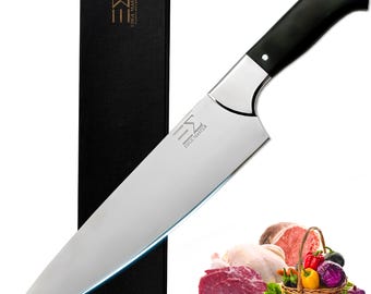 Professional Chef Knife 8 Inch – Stainless Steel Kitchen Knife,Razor Sharp Cooking Knife, Butcher Knife with Ergonomic Handle, Gift for Chef
