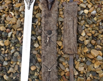 Authentic Handmade Conan Barbarian Father Sword | Carbon Steel sword with Brass Fittings & Antique Leather Sheath