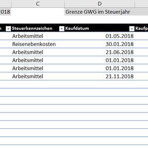 Excel-Datei Studium absetzen: Arbeitsmittel & Fortbildungskosten
