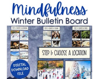 Mindfulness Winter Bulletin Board or Winter Counseling Bulletin Board