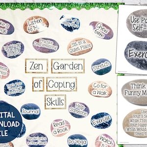 Coping Skills Bulletin Board School Social Work or School Counseling Office Decor