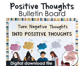 Bulletinboard voor advies voor negatieve gedachten en positieve gedachten prikbord middelbare school