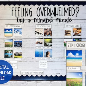 Prikbord Mindfulness Schoolmaatschappelijk werk of schoolbegeleiding Kantoordecoratie