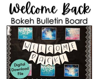 Welcome Back-prikbord: bokeh-thema (digitale download)