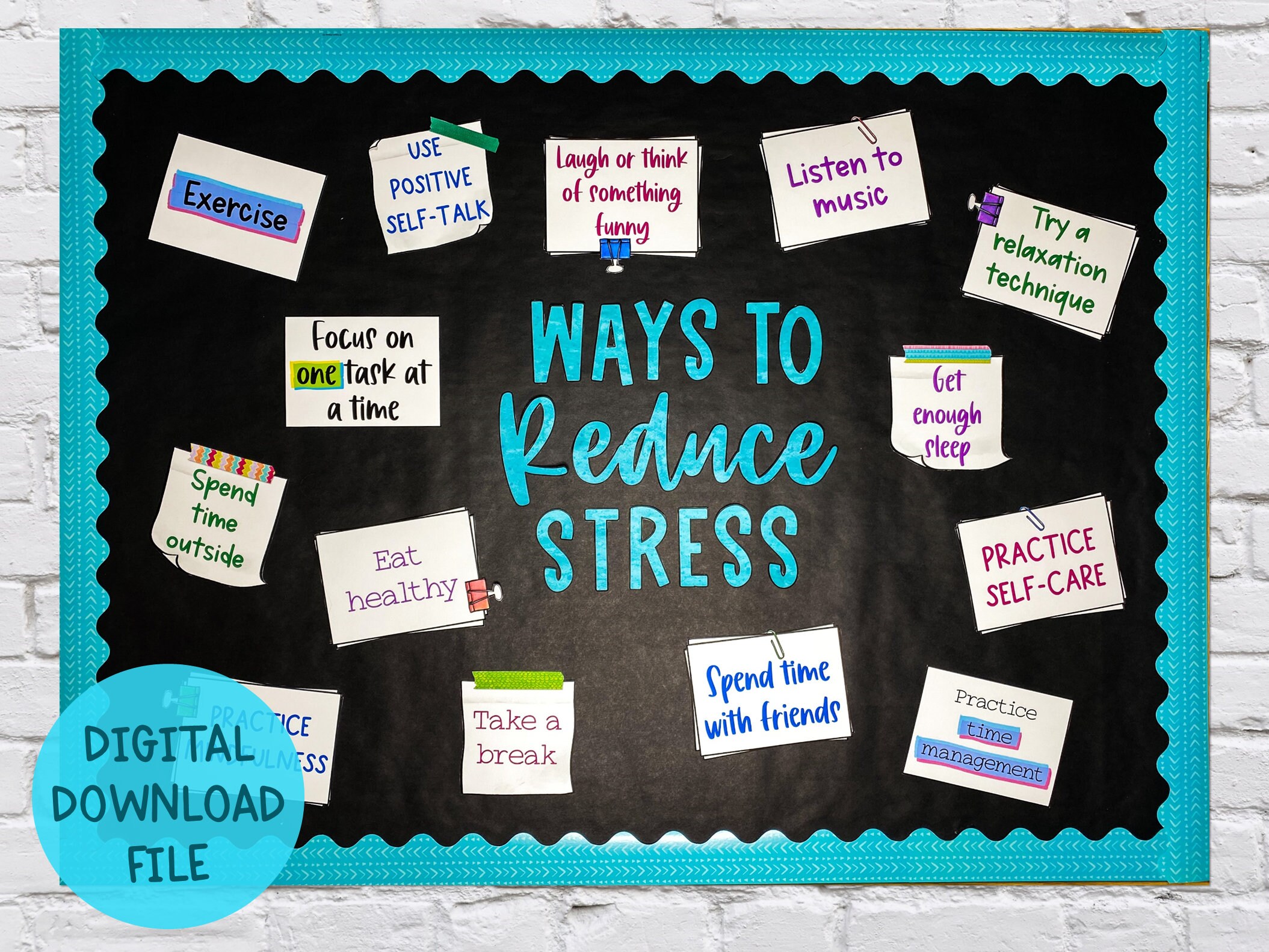 Stress Bulletin Board School Social Work Or School Counseling Etsy