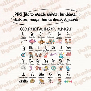 Occupational Therapy Alphabet PNG, ABC of Occupational Therapist Png, Ota OT Png, Therapist Png, Occupational Therapist Png Digital Download