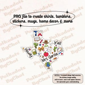 テキサス州の教師のカスタム名 PNG、ウエスタンカウガール教師の PNG 教師ボヘミアン、パーソナライズされたレトロな教師の PNG、教師への感謝の贈り物