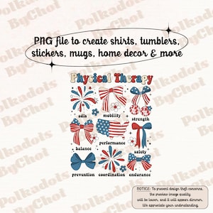 Physical Therapy Png, Physical Therapy Fourth July Png, PT 4th July Png, PTA Png, PT Assistant Png, Physical Therapist, Dpt Gift