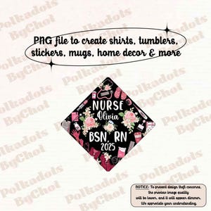 Verpleegkundige afstuderen Png Cap Topper, RN Grad Png Cap Topper, klasse van 2025 Png, nieuwe verpleegkundige cadeau, verpleging afstuderen decoratie