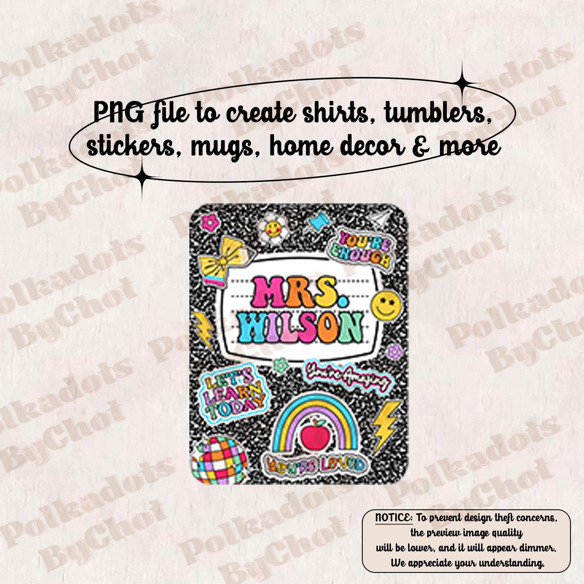 Custom Teacher Png Composition Book, Teacher Gift, Teacher Appreciation Gift, Back To School Gift, Teacher Desk Name Png
