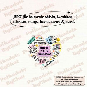 Affermazioni quotidiane per infermieri in formato PNG, regalo per la cura di sé per infermieri, regalo premuroso, regalo di apprezzamento per infermieri, regalo di ringraziamento per infermieri