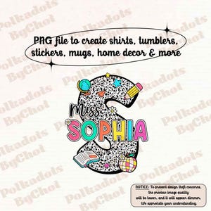 Personalized Teacher Png Custom Teacher Name Alphabet, Back To School Png, First Day Of School, Teacher Life, Teacher Appreciation Gift