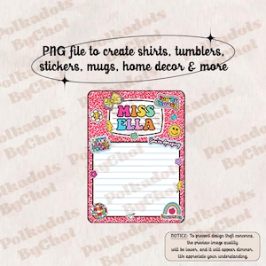 Aangepaste leraar png, cadeau leraar waardering, cadeau leraar, terug naar school cadeau, koelkastmagneet, samenstelling notebookmagneet