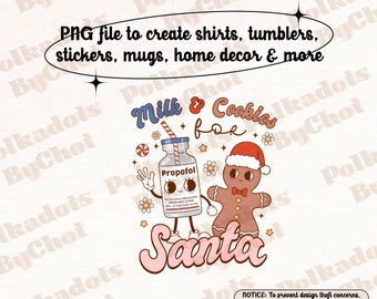 Enfermera navideña Png, Enfermera de Santa Claus Divertida Retro Propofol Leche y Galletas Para Santa Amnesia Vacaciones de Navidad CRNA Png Enfermera de UCI Navidad Png
