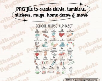Nurse Png, School Nurse Alphabet T Png, School Nurse ABCs Png, school nurse gift nursing nurse, Nursing Appreciation Gift