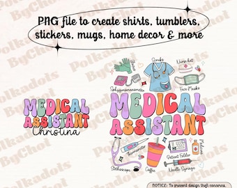 Asistente médico Png, Asistente médico personalizado Png, CMA Png, Asistente de enfermería, Enfermera de atención médica Png, Regalo de enfermera de la escuela de medicina