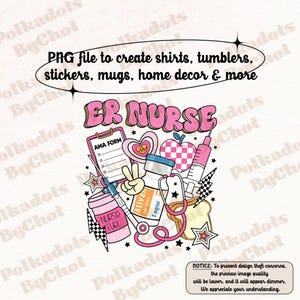 Retro Pink ER Nurse Png, Er Nurse Crew Png,Funny ER Ed Nurse Tech Png,Emergency Room Rn Png,ER Squad Goal Emergency Dept Gift Crew