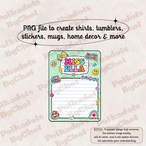Aangepaste leraar png, cadeau leraar waardering, cadeau leraar, terug naar school cadeau, koelkastmagneet, samenstelling notebookmagneet