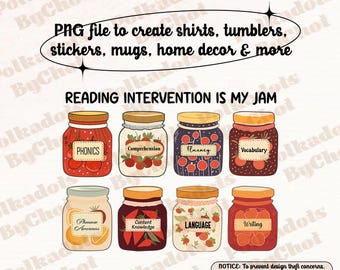 Reading Interventionist Png, Reading Interventionist Gift, Reading Teacher Png, Reading Specialist, Reading Intervention is My Jam Png