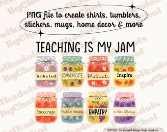 Teacher Png, Teaching Is My Jam, Teacher Appreciation Gift, Kindergarten Teacher Png, First Grade Teacher, Back To School, Educator Tee