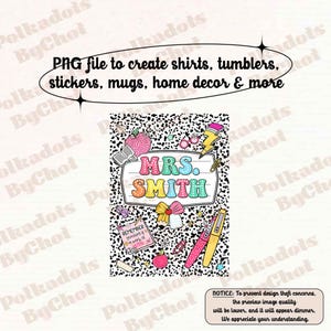 Custom Teacher Png Composition Book With Name, Personalized Teacher Gift, Back To School, Teacher Gift, Teacher Appreciation Gifts