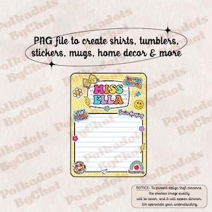 Aangepaste leraar png, cadeau leraar waardering, cadeau leraar, terug naar school cadeau, koelkastmagneet, samenstelling notebookmagneet