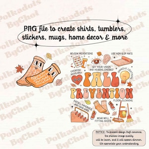 Fall Nurse Png, Thanksgiving Nurse Png, I Love Fall Prevention Png, Fall Risk Bracelet DPT SPT Pta Crewneck, Physical Therapy Png