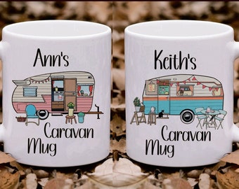 Coaster and Personalised Caravan Mug