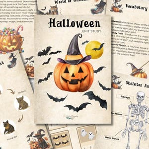 Halloween Unit Study - Spooky Study for Kids, Autumn Season, Homeschool Printable