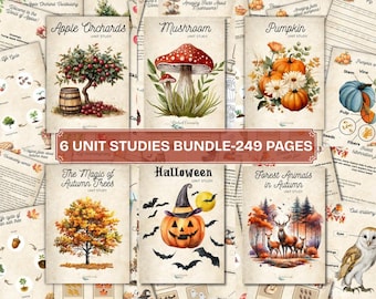 Autumn Nature Study Bundle: Homeschool Curriculum (PDF Download, 6 Units, Ages 5-8)