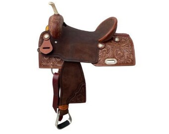 Mousm Western Saddle, Handmade Leather Saddle, Racing Horse Saddle, Pleasure Trail Adult Horse Saddle