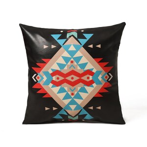 Leather Rug Design Pillow Cover Case Southwestern Cushion Cover Decorative Cushion Cover Dark Party Pendleton Fabric Print Farmhouse Pillow