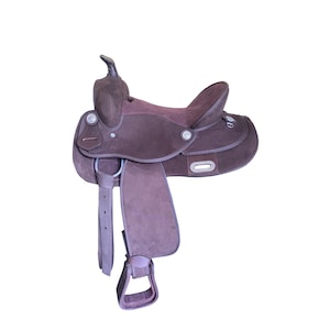 Mousm 15 inches Synthetic Leather Handmade Vintage Saddle - Racing Horse Western Saddle for Riding- Horse Tack Stuff