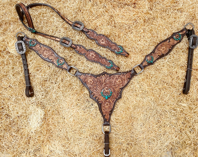 WI Horseman`s Tack Westerntrense Kopfstück Headstall Leder
