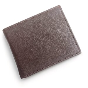 Cartera Cartera de cuero para hombre Cartera de cuero de vaca puro Cartera de cuero de diseño liso liso Cartera marrón chocolate By Mousm